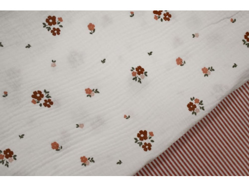 Muselina estampada de flores| 100% algodón