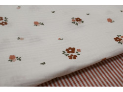Muselina estampada de flores| 100% algodón