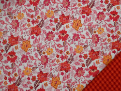 Algodón rústico estampado de flores | 100% algodón