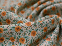 Lino estampado de flores | 55% Lino 45% Algodón