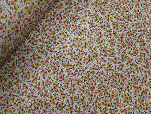 Lino estampado de flores | 55% Lino 45% Algodón