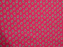 Voile de algodón 100% flores pequeñas fondo fucsia