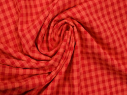 Vichy Seersucker rojo y coral