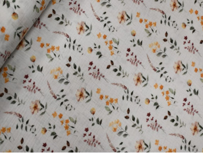 Muselina estampada de flores | 100% algodón
