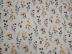 Muselina estampada de flores | 100% algodón