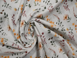 Muselina estampada de flores | 100% algodón