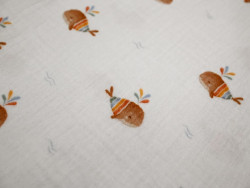Muselina estampada de ballenas infantiles| 100% algodón
