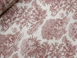 Loneta Estmpada Toile de Jouy 280 cm | Burdeos