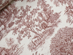 Loneta Estmpada Toile de Jouy 280 cm | Burdeos