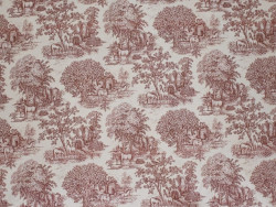 Loneta Estmpada Toile de Jouy 280 cm | Burdeos