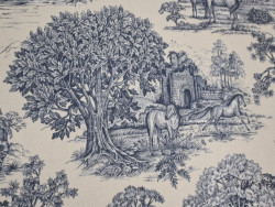 Loneta Estmpada Toile de Jouy 280 cm | Azul