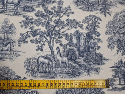 Loneta Estmpada Toile de Jouy 280 cm | Azul