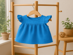 Muselina azul 100% Algodón | 135 cm