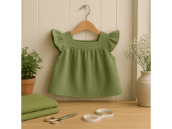 Muselina verde oliva 100% Algodón | 135 cm
