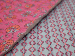Muselina acolchada reversible | Flores y Geométricos