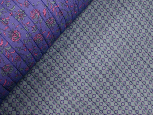 Muselina acolchada reversible | Flores y Geométricos