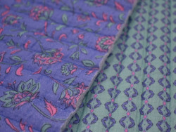 Muselina acolchada reversible | Flores y Geométricos