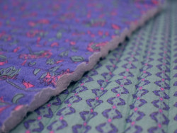 Muselina acolchada reversible | Flores y Geométricos