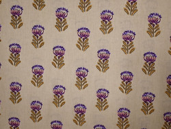 Algodón estampado de flores | Malva y Mostaza