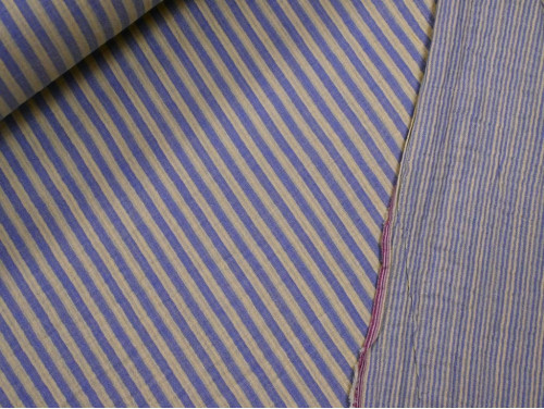 Muselina reversible de rayas | Azul Báltico y Limón