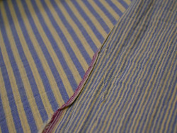 Muselina reversible de rayas | Azul Báltico y Limón