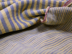 Muselina reversible de rayas | Azul Báltico y Limón