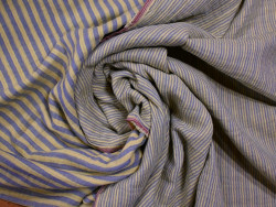 Muselina reversible de rayas | Azul Báltico y Limón
