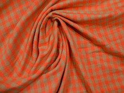 Muselina vichy camel/naranja | Algodón 140 cm