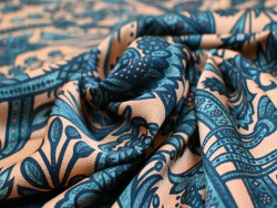 Satén Estampado Floral Teal | 150cm