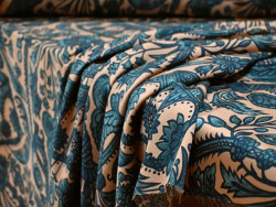 Satén Estampado Floral Teal | 150cm