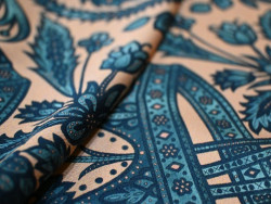 Satén Estampado Floral Teal | 150cm