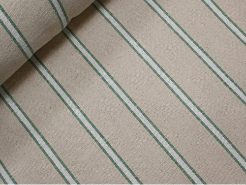 Loneta rústica rayas verdes 100% algodón| 600 Gr/m2