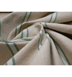 Loneta rústica rayas verdes 100% algodón| 600 Gr/m2