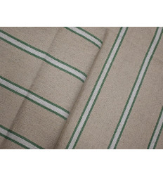 Loneta rústica rayas verdes 100% algodón| 600 Gr/m2