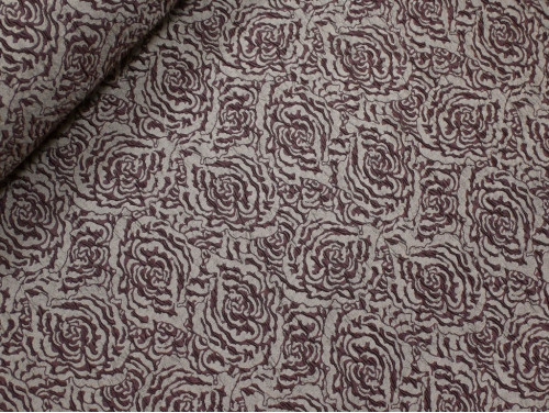 Jacquard Floral Marrón | Telas Elegantes