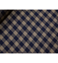 Telas de cuadros azul y camel