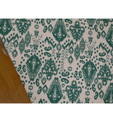 Crepé estampado verde crudo | Tela fluida y cómoda