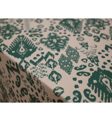 Crepé estampado verde crudo | Tela fluida y cómoda
