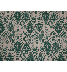 Crepé estampado verde crudo | Tela fluida y cómoda