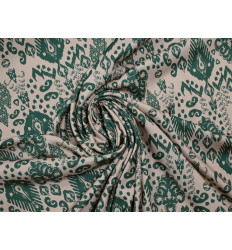 Crepé estampado verde crudo | Tela fluida y cómoda
