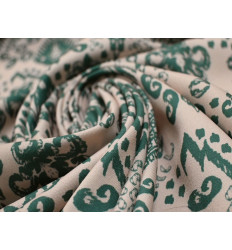Crepé estampado verde crudo | Tela fluida y cómoda