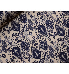 Crepé estampado marino crudo | Tela fluida y cómoda