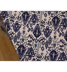 Crepé estampado marino crudo | Tela fluida y cómoda