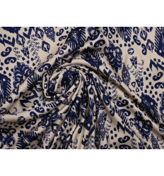 Crepé estampado marino crudo | Tela fluida y cómoda