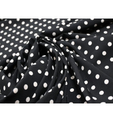 Crepé Lunares Blanco y Negro