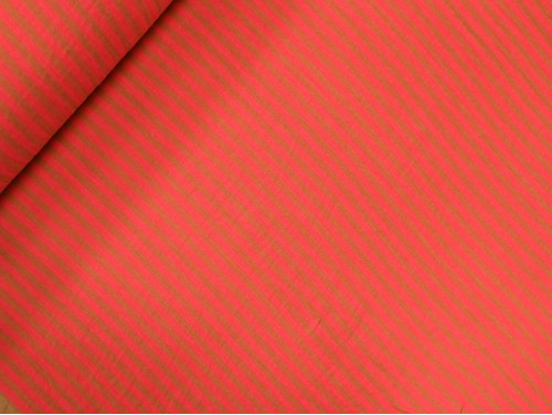Muselina reversible de rayas | Coral y Tostado