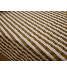 Seersucker Rayas | Blanco y Camel