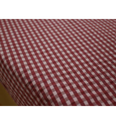 Vichy Seersucker Granate y Rosa | Tejido fresco sin plancha