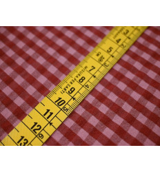 Vichy Seersucker Granate y Rosa | Tejido fresco sin plancha