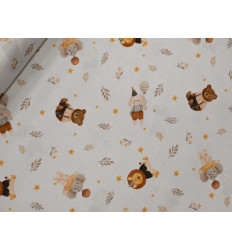 Tela Infantil de Flores y Animales | Popelín 100% Algodón